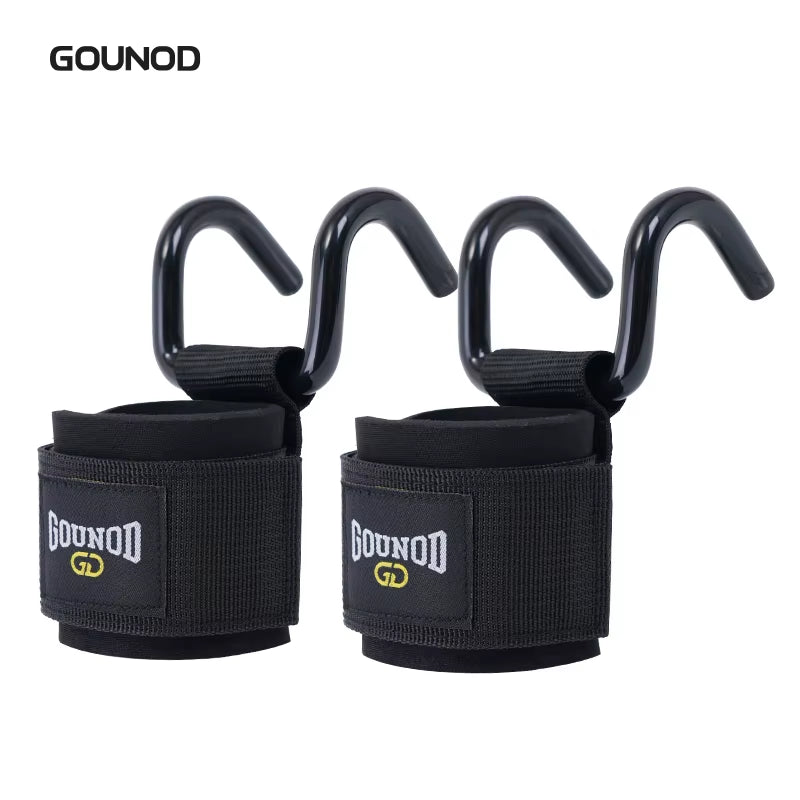 Weight Lifting Hook Grips with Hand-Bar Wrist Straps Gym Workout Powerlifting Heavy Duty Pull-Ups Hooks Grips Fitness Gloves