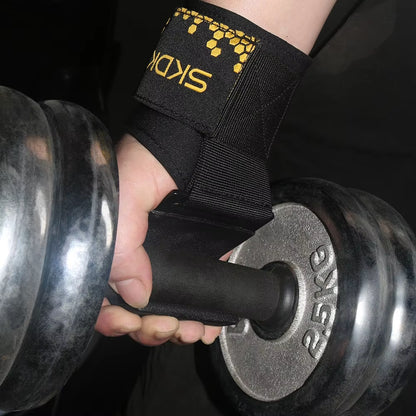 Weight Lifting Hook Grips with Hand-Bar Wrist Straps Gym Workout Powerlifting Heavy Duty Pull-Ups Hooks Grips Fitness Gloves